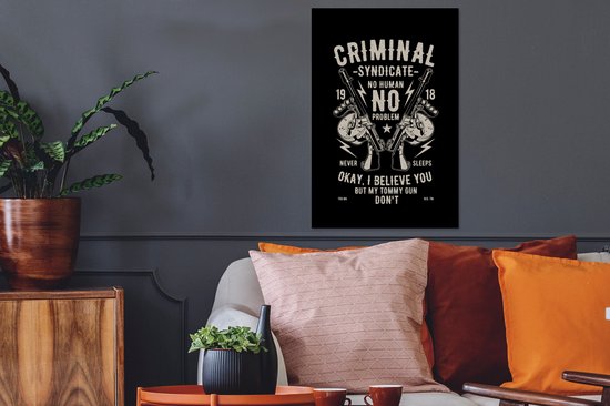 Cadre photo avec affiche - Mancave - Armes - Zwart - Vintage - 40x60 cm - Cadre pour affiche