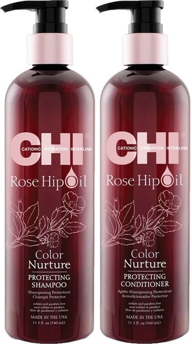 CHI Rose Hip Oil Shampoo 340ml + Conditioner 340ml
