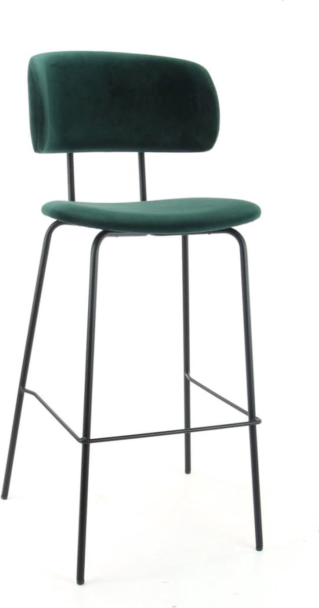 Workliving Barkruk Hoog Bo RS - Velvet Teal - 82 CM