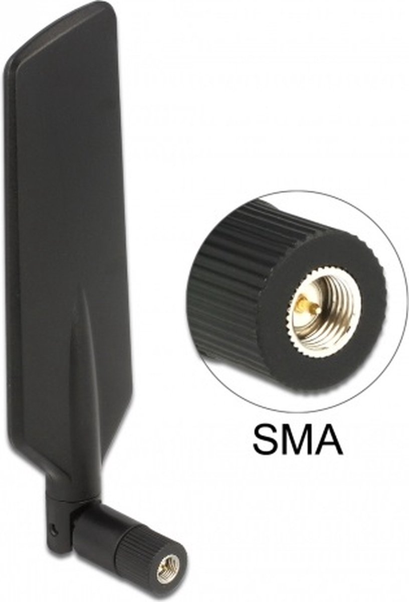 LTE (4G) en WLAN WiFi 5 2.4/5 GHz antenne - omnidirectioneel - SMA (m) - 1-4 dBi / zwart