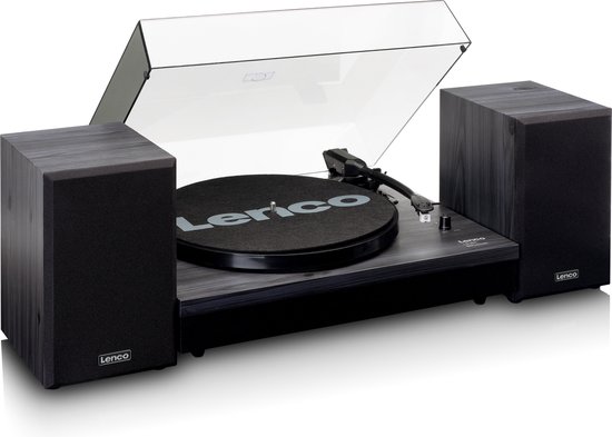 Lenco Platenspeler met Bluetooth - Twee externe Speakers - Auto-stop - LS-301BK - Zwart