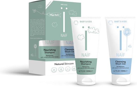Naïf Baby Washgel & Shampoo - Voordeelverpakking - Babyverzorging - 2 x 200 ml - met Natuurlijke Ingrediënten