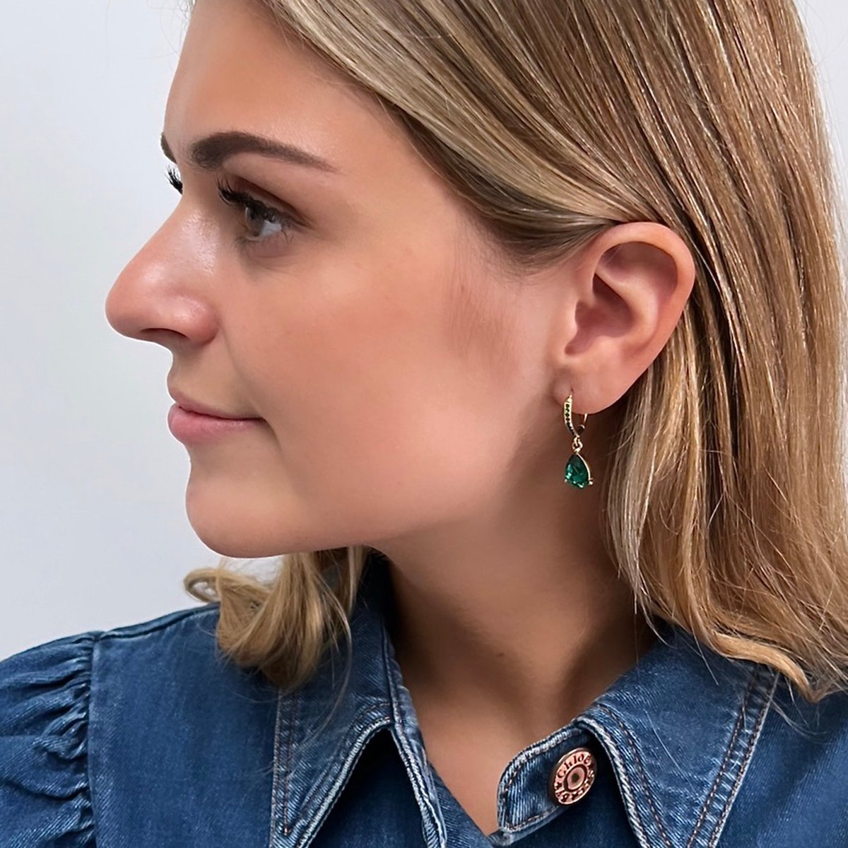 Teardrop Oorbellen Detailed Goud