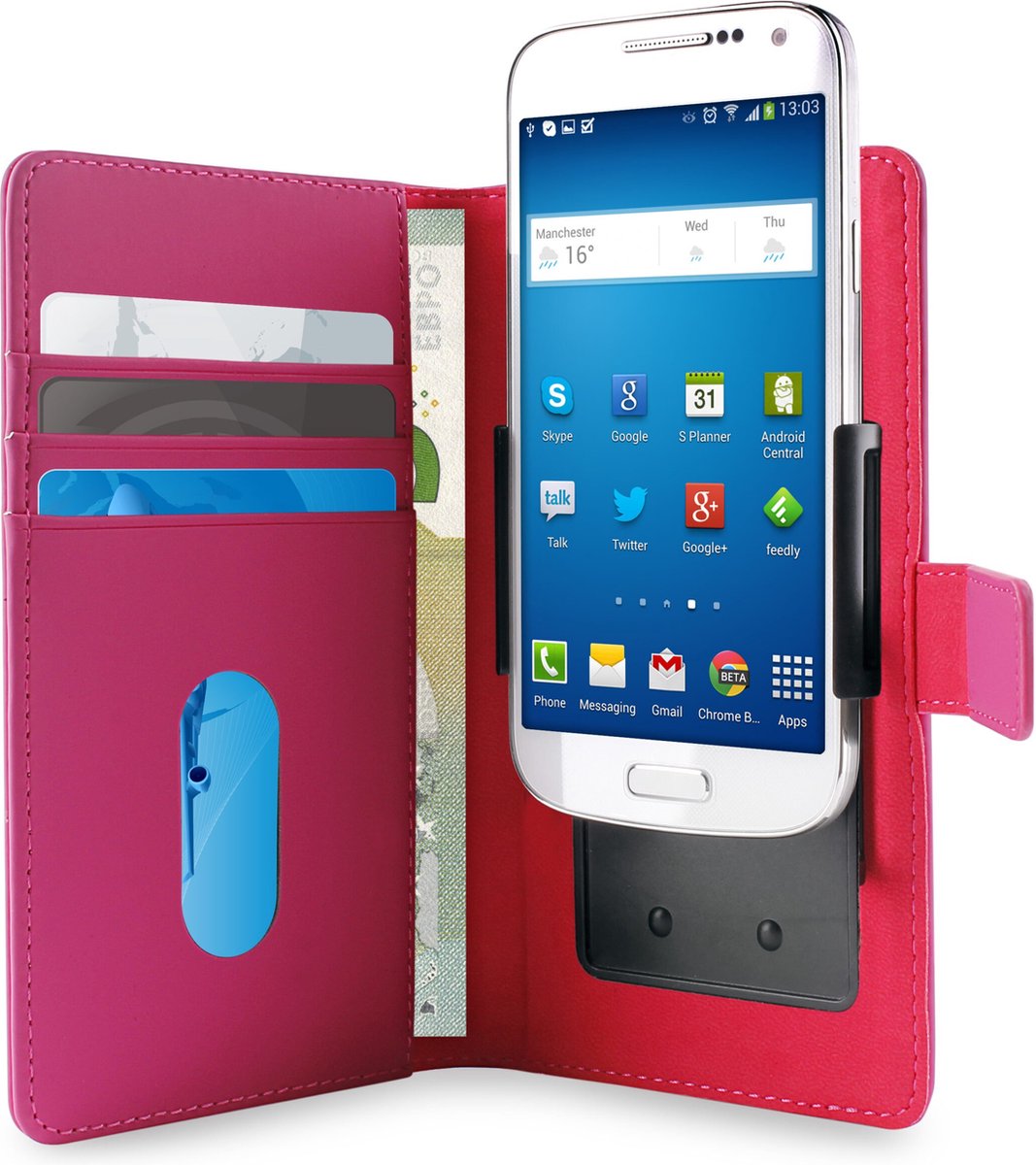 PURO UNIWALLET3PNKM mobiele telefoon behuizingen 10,9 cm (4.3") Portemonneehouder Roze