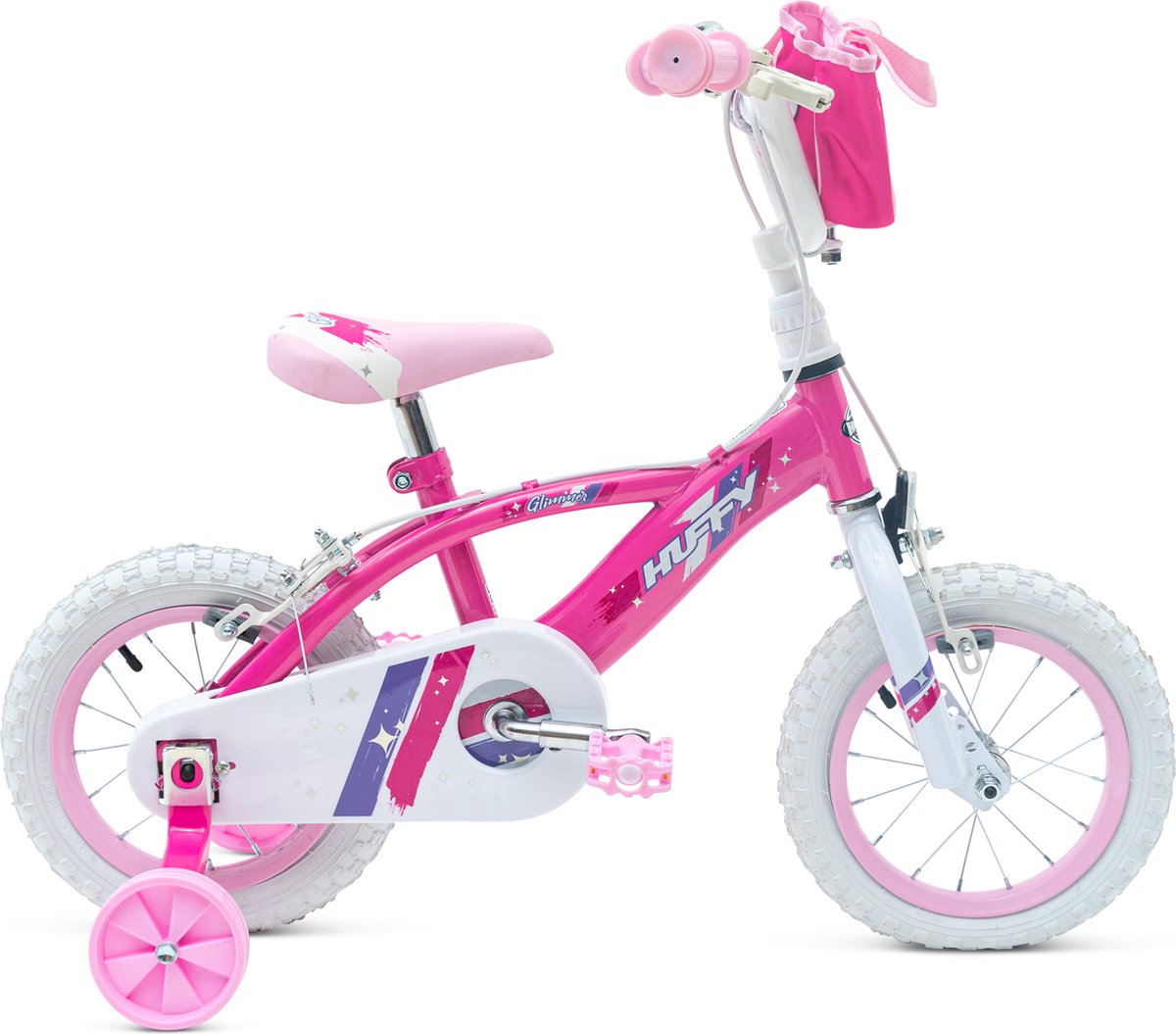 Vélo Fille 14 Pouces Dino Unicorn Rose Avec Stabilisateurs - Vitesse Unique, Cadre Acier | Pour Enfant 3-5 Ans