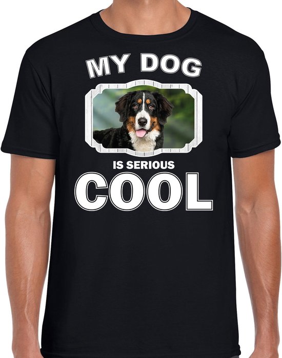 Berner Sennen honden t-shirt my dog is serious cool zwart - heren - Berner Sennens liefhebber cadeau shirt XXL