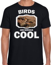 Dieren vogels t-shirt zwart heren - birds are serious cool shirt - cadeau t-shirt appelvink vogel/ vogels liefhebber L