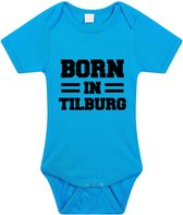 Born in Tilburg tekst baby rompertje blauw jongens - Kraamcadeau - Tilburg geboren cadeau 56