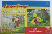 Jumbo Curious George duo puzzel van 12 en 24 stukjes