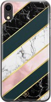 iPhone XR hoesje siliconen - Marmer strepen | Apple iPhone XR case | TPU backcover transparant