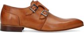 Manfield - Heren - Cognac leren gespschoenen - Maat 41