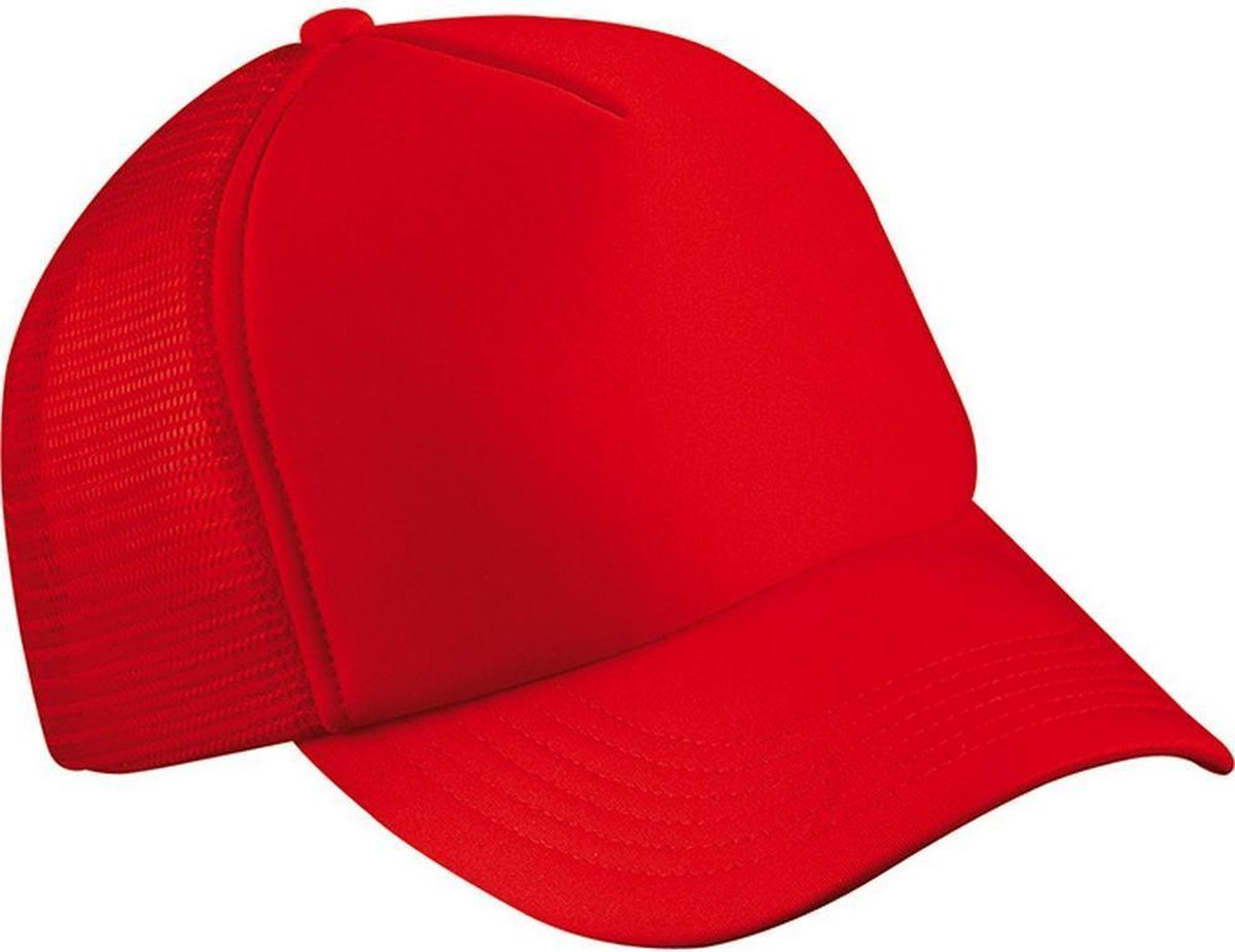 Myrtle Beach Volwassenen Unisex 5 Panel Polyester Mesh Cap (Rood)