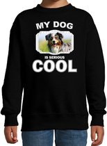 Australische herder honden trui / sweater my dog is serious cool zwart - kinderen - Australische herders liefhebber cadeau sweaters 5-6 jaar (110/116)
