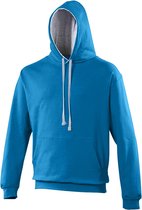 Awdis Varsity Hooded Sweatshirt / Hoodie (Saffierblauw / Heidegrijs)