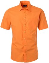 James and Nicholson Herenshort Poplin Shirt met korte mouwen (Oranje)