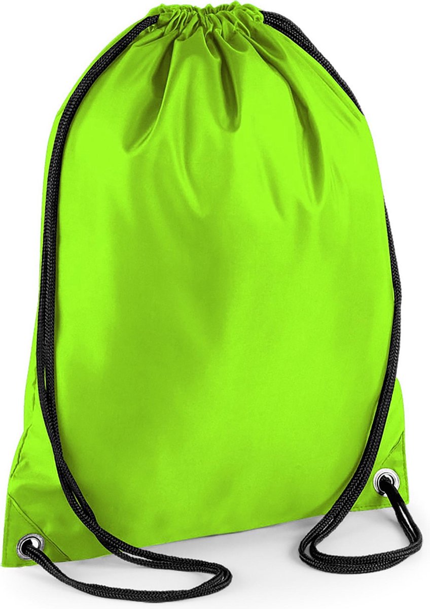 Bagbase Budget Waterbestendige Sport Gymsac-trekkoordtas (11 Liter) (Pakket van 2) (Kalk)