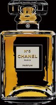 Glasschilderij parfumfles - schilderij Chanel - fotokunst - 80x80 - woonkamer slaapkamer