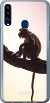 Samsung Galaxy A20s Hoesje Transparant TPU Case - Macaque #ffffff