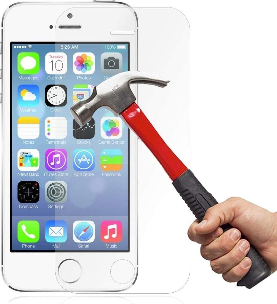 Screenprotector Glas - Tempered Glass Screen Protector - 1x Geschikt voor: iPhone 4 / 4S