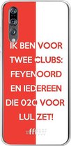 6F hoesje - geschikt voor Huawei P20 Pro -  Transparant TPU Case - Feyenoord - Quote #ffffff