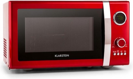 Fine Dinesty 2in1 Microwave Oven Retro 23L 800W 12 Programs Red