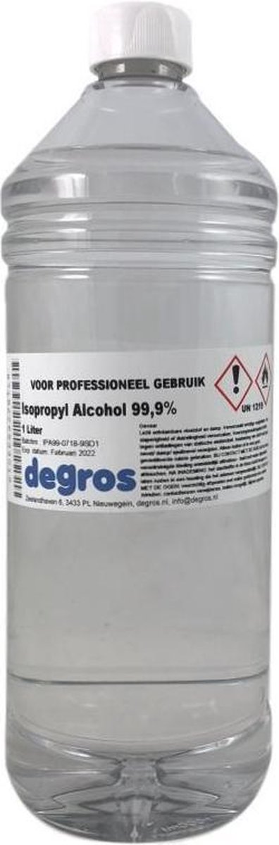 Voorzien overdrijving Piket Isopropanol Alcohol 1ltr 99,9 procent | bol.com
