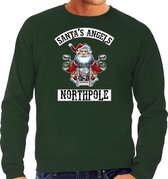 Foute Kerstsweater / Kersttrui Santas angels Northpole groen voor heren - Kerstkleding / Christmas outfit 2XL