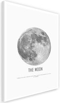 Schilderij Maan, 2 maten, grijs/wit, Premium print