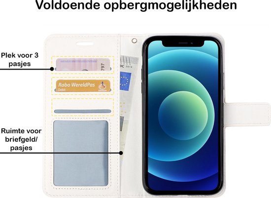 iPhone 12 Pro Case Book Case Cover avec 2x Protecteur d'écran Full 3D Wit