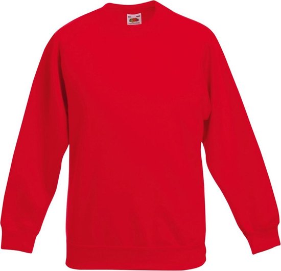 Fruit Of The Loom Kinderen Unisex Raglan mouwen Sweatshirt (Rood)