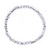 Melady Kralen Armband 50beads*4mm Zilverkleurig Glas Rond Kralen Armband Dames Armbandjes Sieraden Dames