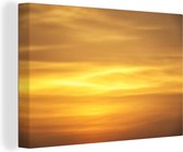 Canvas Schilderij Okergele zonsondergang - 30x20 cm - Wanddecoratie