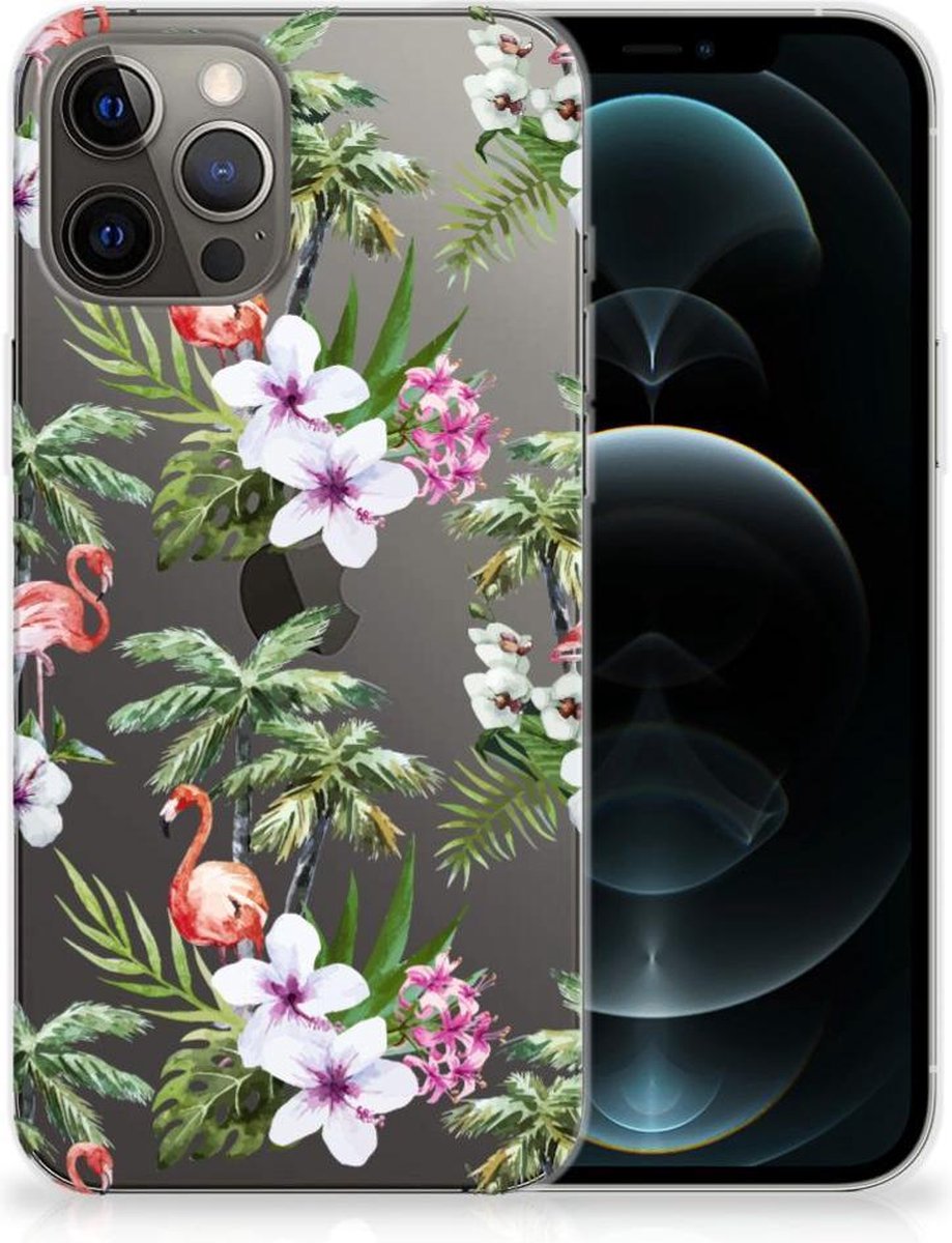 iPhone 12 Pro Max TPU Hoesje Flamingo Palms