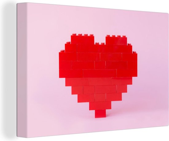 Coeur rouge formé de toile lego 2cm | bol.com