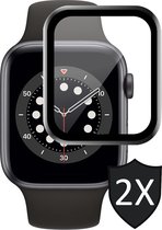 Screenprotector geschikt voor Apple Watch Series 6 44 mm - Full Screen Protector Glas - 2 Stuks