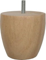 Ronde houten meubelpoot 8 cm (M8)