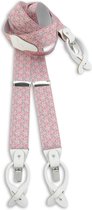 Sir Redman - luxe bretels - 100% made in NL, - Fiori Pastelli roze - roze / groen / wit