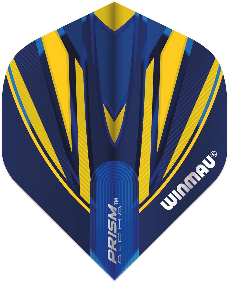 WINMAU - Prism Alpha Blauw en Geel Dartvluchten - 1 set per pakket (3 vluchten in totaal)