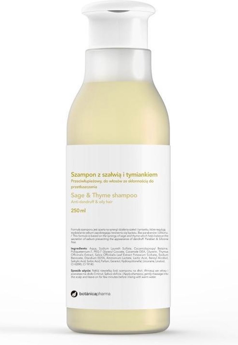 Botanicapharma - Sage & Thyme Shampoo Anti-Dandrins Shampoo For Oily Hair Sage And Thyme 250Ml