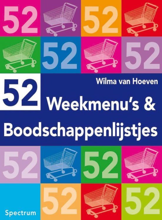 Cover van het boek '52 Weekmenu s en boodschappenlijstjes' van Wilma van Hoeven