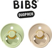 BIBS Fopspeen - Maat 2 (6-18 maanden) DUOPACK - Pistachio & Vanilla - BIBS tutjes - BIBS sucettes