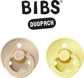 BIBS Fopspeen - Maat 2 (6-18 maanden) DUOPACK - Vanilla & Sunshine - BIBS tutjes - BIBS sucettes