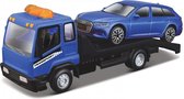 Tow Truck, Car Hauler + Audi A6 Avant 1:43 blauw