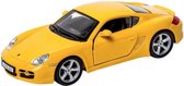 Bburago Porsche CAYMAN S  geel schaalmodel 1:32