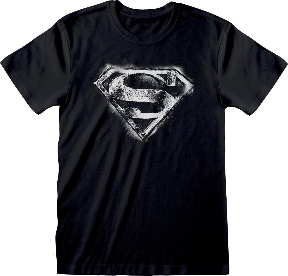 DC Superman - Distressed Mono Logo Unisex T-Shirt Zwart