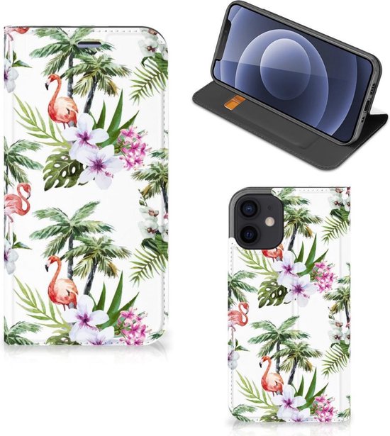 kool aan de andere kant, bespotten Hoesje met naam iPhone 12 Mini Telefoonhoesje Flamingo Palms | bol.com