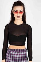 Jawbreaker Crop top -L- Back To Basics Mesh Zwart