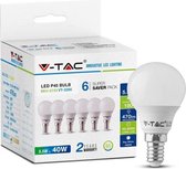 V-tac VT-2266 6-pack LED lampen kogel - E14 - 5.5W - 470 Lm - 2700K