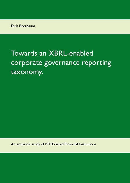 Towards an XBRL-enabled corporate governance reporting taxon ... - cover