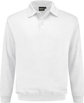 Indushirt polosweater biologisch katoen wit XXL